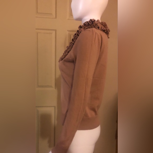 H&M Ruffled Collar V-neck cardigan sweater SMALL - Picture 3 of 6